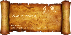 Gábris Mária névjegykártya